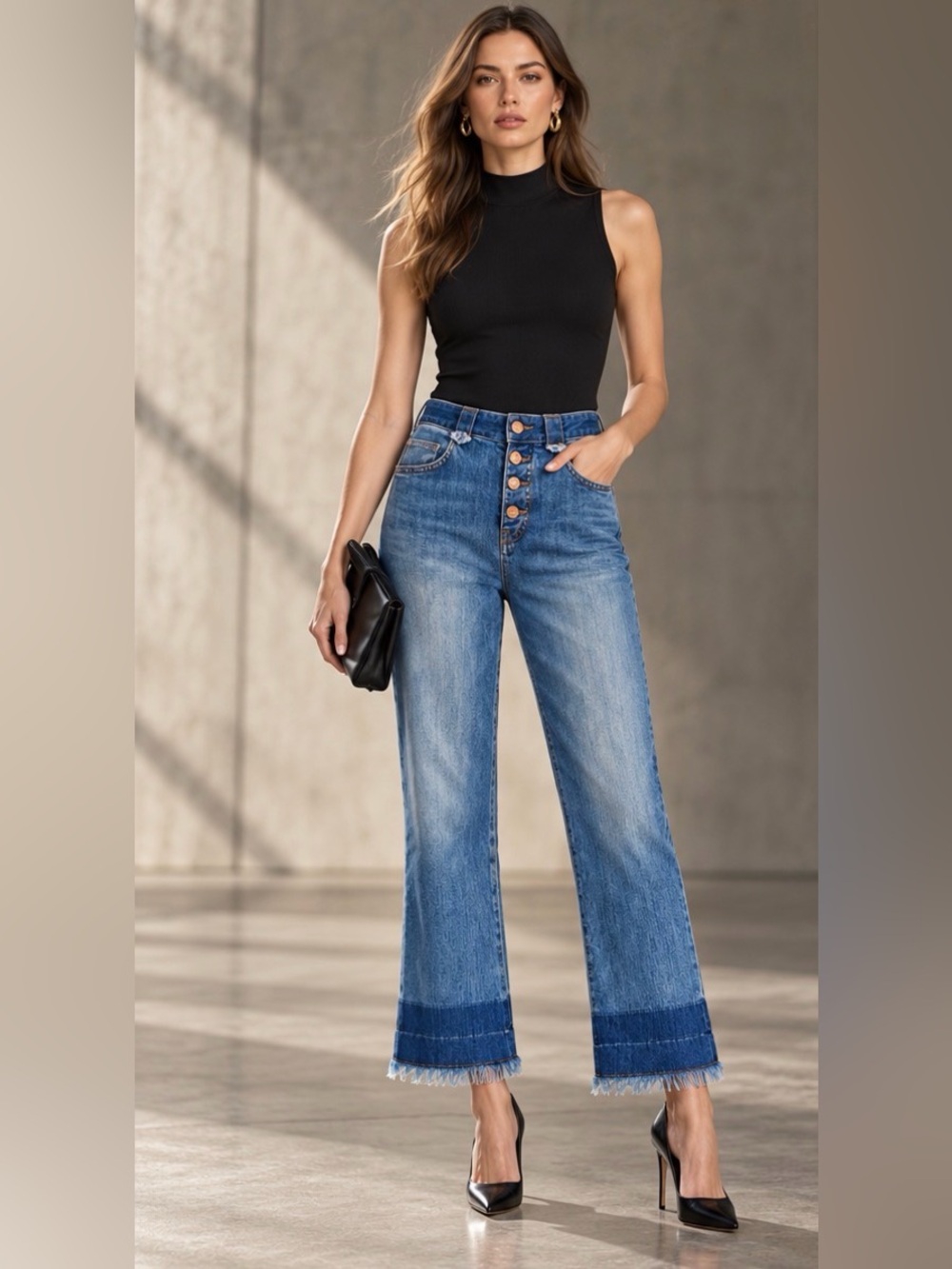 See By Chloé Button Front Blue Jeans “Made In Italy”(Authentic)